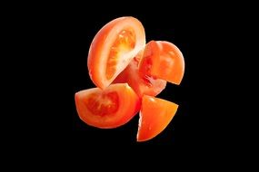 isolated slices of tomato