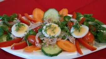 salad with vegetables and eggs