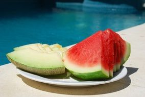 juicy tasty watermelon and melon