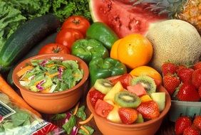 A lot of the colorful vegetables