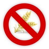 wheat gluten as a red icon sign