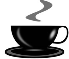 drawing of black cup for tea or coffee