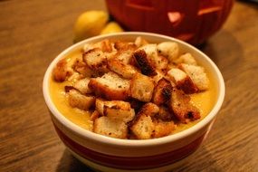 pumpkin soup with croutons