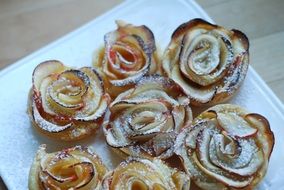 rose shaped baked apples, dessert