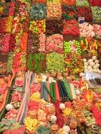 A lot of the colorful sweets