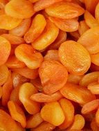 lot of bright dried apricots