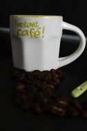 delicious coffee cup and beans