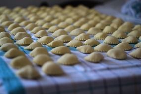 lot of pasta on the table close-up