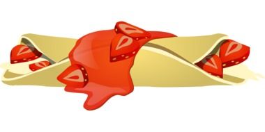 strawberry pancake roll up drawing
