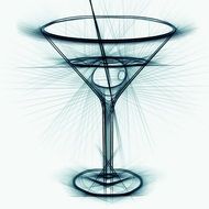 pencil drawing of a cocktail glass