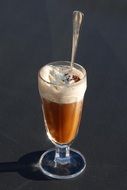 coffee with cream in a glass