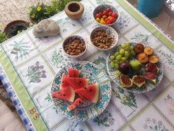 eat breakfast fruit fruits almonds