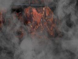 view inside the smokehouse