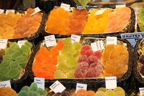 dried candied fruit colorful market