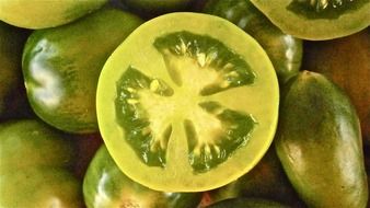 green tomato cut