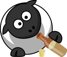 drinking sheep with a bottle