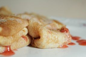 sweet pancakes with jam