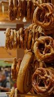 twisted knot of bread with salt