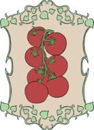 drawing paper with red tomatoes