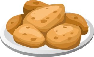 painted potatoes on a plate