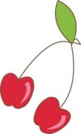 drawing of red ripe cherries