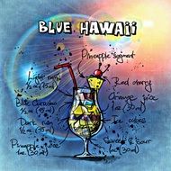 clipart of refreshing blue hawaii cocktail