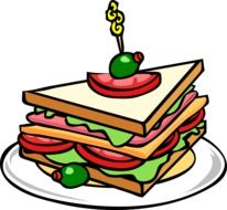 sandwich drawing on a plate