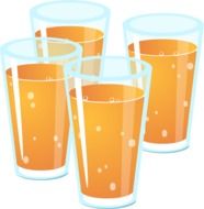 glasses with juice on a white background