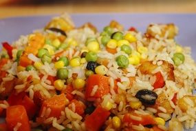 rice with colorful vegetables