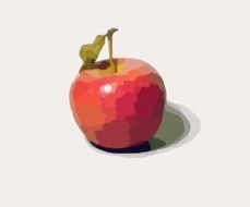 red apple in geometric style