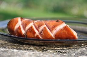 juicy tasty sausage