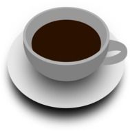 drawing white cup of hot tea