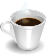 white cup of coffee on a white background