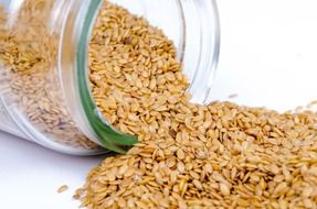 lots of sesame in a glass jar