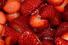 juicy sweet strawberries in the cut