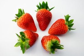 five strawberry fruit