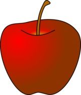 painted red apple on a white background
