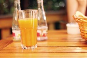 glass of orange in a restaurant
