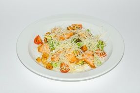 supply of useful salad on a white plate