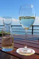 wine glass and carafe