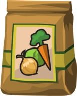 paper bag with vegetables