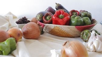 fresh vegetables on a table in the restaurant