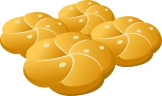 painted four breakfast rolls