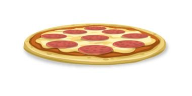 drawing of pizza with pepperoni