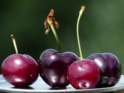 ripe sweet maroon cherries