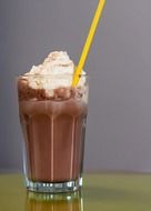 ice chocolate cocktail with cream