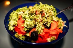 salad with tomatoes and cucumbers and greens