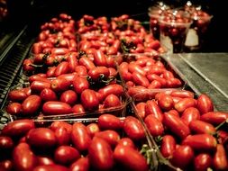 tomatoes on market stall, spain, barcelona