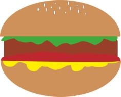 drawing of a hamburger on a white background