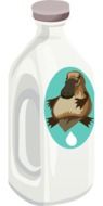 cute plastic bottle of milk vector drawing